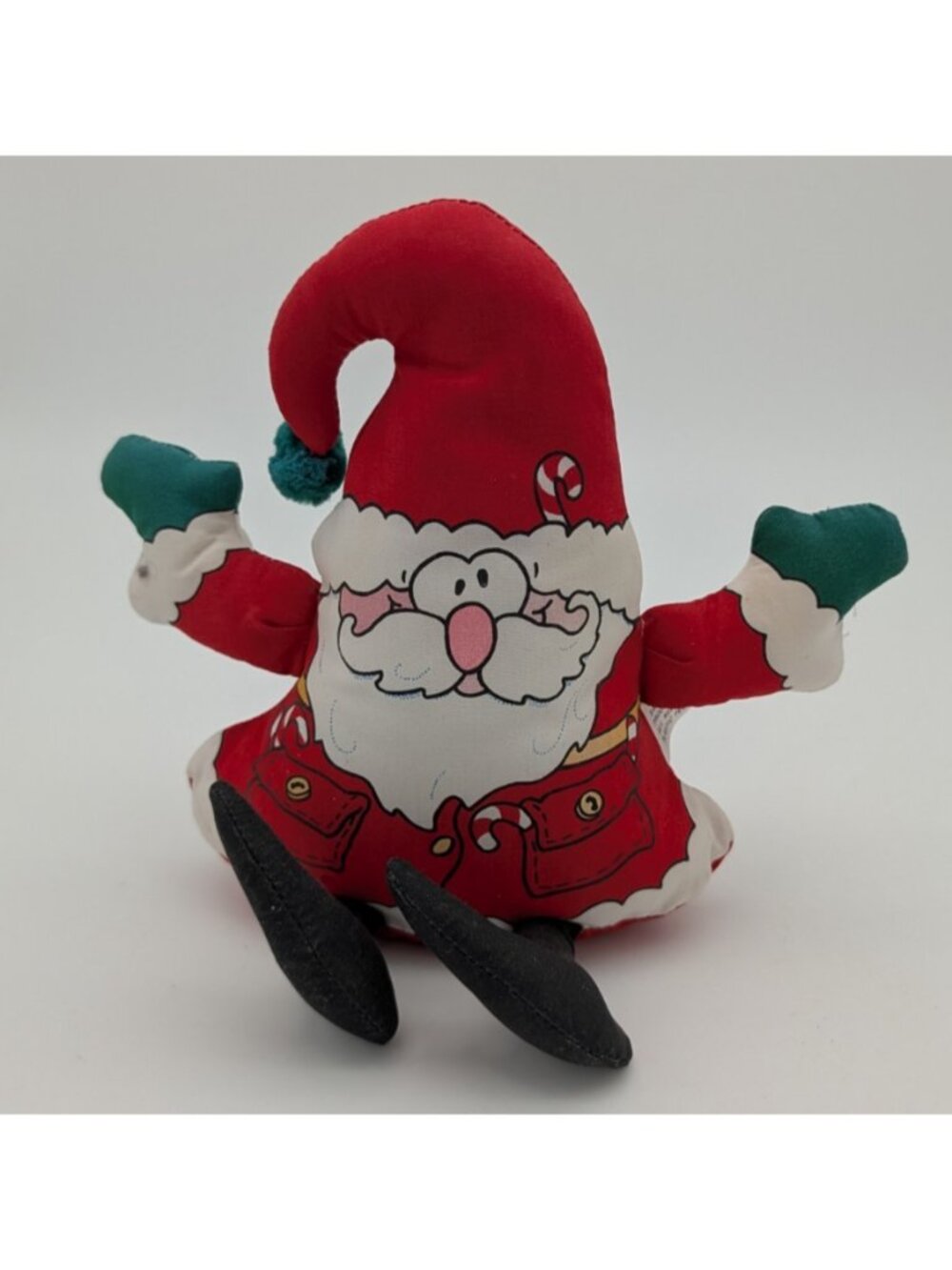 Vintage plush silly goofy Santa Claus christmas home decor star 1989